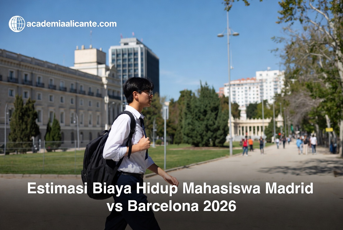 Estimasi biaya hidup mahasiswa di Madrid vs Barcelona 2026
